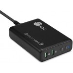 100W Dual USB-C PD 3.0 & QC 3.0 Combo Power Charger -Black, USB-C Charger,2X PD 3.0 USB-C + 2X QC 3.0 USB-A,for MacBook,iPad,iPhone,XPS,Galaxy and More Phone/Laptop/Tablet AC-PW1N11-S1