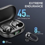 Wireless Headphones, Bluetooth 5.3 Sport Headphones,45H Playtime Running Earphones, IPX7 Waterproof Workout Headphones Over-Ear Wireless Earbuds with Earhooks Built-in Mic Headset,Workout